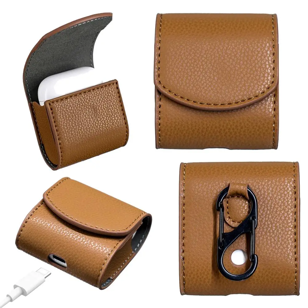 

Bags For Apple Airpods Case Leather Bluetooth Wireless Earphone Protective Cover Case For Airpods Charging Box Ring Bags