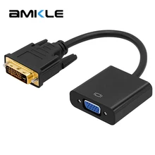 Amkle DVI to VGA Adapter Cable 1080P DVI-D to VGA Cable 24+1 25 Pin DVI Male to 15 Pin VGA Female Video Converter for PC Display Amkle DVI to VGA Adapter Cable 1080P DVI-D to VGA Cable 24+1 25 Pin DVI Male to 15 Pin VGA Female Video Converter for PC Display