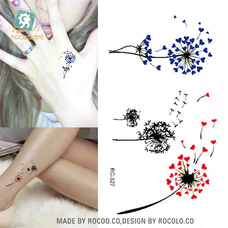 Harajuku, водонепроницаемые Временные татуировки для женщин, леди, Одуванчик, Воздушная птица, дизайн, флеш-тату, стикер, RC2252 - Цвет: RC2327