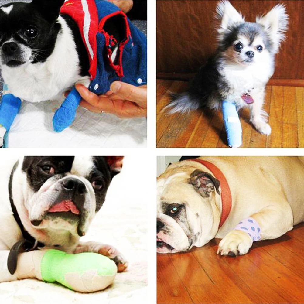 

Pet Dog Cat Animal Vet Wound Bandage Tape Elastic Self-adhesive Wrap Practical
