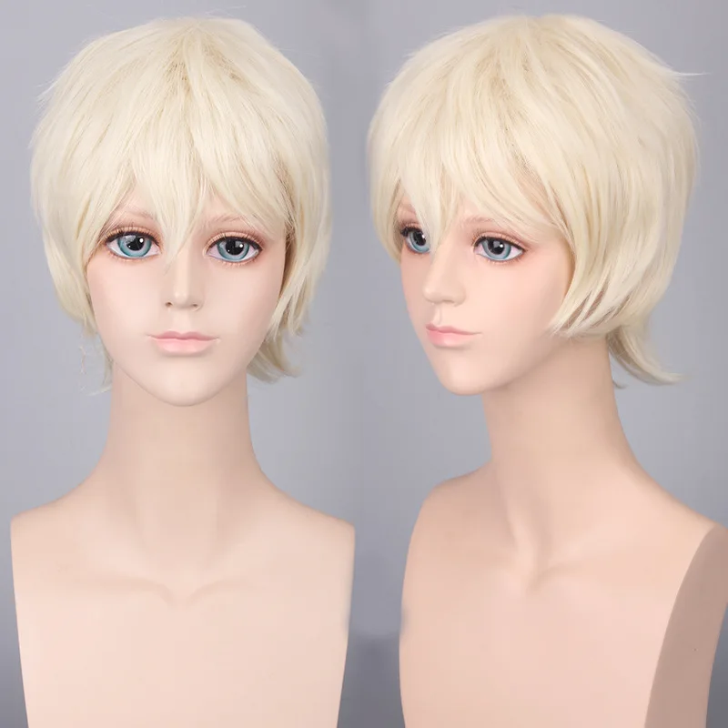 Coshome Naruto One Piece Fairy Tail Bleach Yato Cosplay Short Wig For Men Women Black Brown Yellow Red Blue Wigs (11)