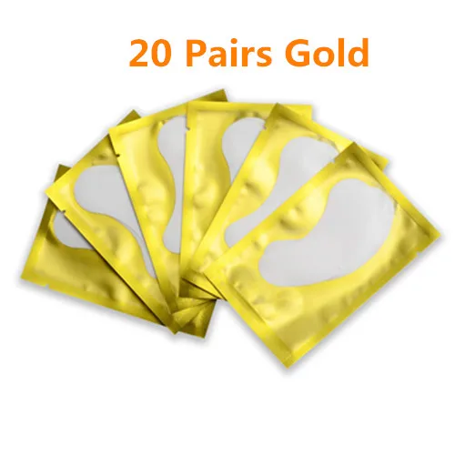 20 Pairs Gold NEWCOME 20/50/100 пар накладки для глаз для индивидуального волокно для наращивание ресниц наклейки под глазами накладные бумажные патчи для ресниц - Цвет: 20 Pairs Gold