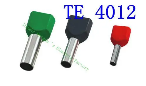 

TE4012 Two Pre-insulated Pipe-shaped End Cold pressed terminals/Cable Connector/Wire Connector 1000PCS/Pack