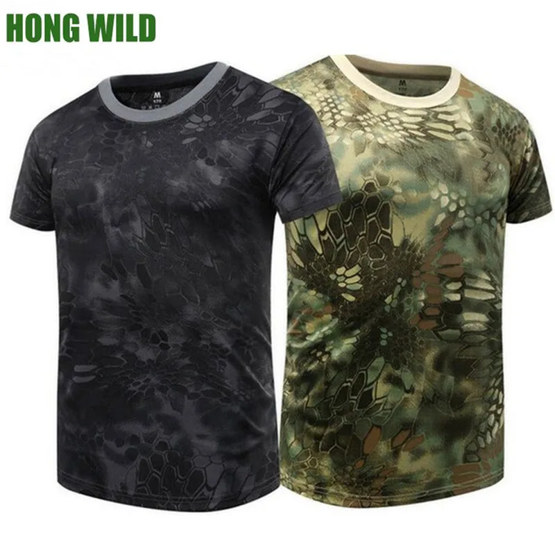 

Summer Quick Dry Men's Camo T-shirt Military Tactical Combat Short Sleeve Casual O Neck T Shirt