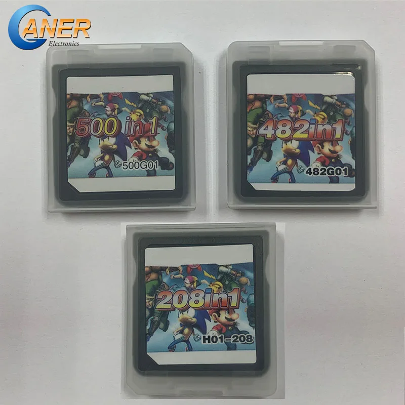 

Ganer HOT 208/482/500 In 1 Compilations Video Game Cartridge Card Game Console Super Multi Cart for DS ND SL ND Si 3DS