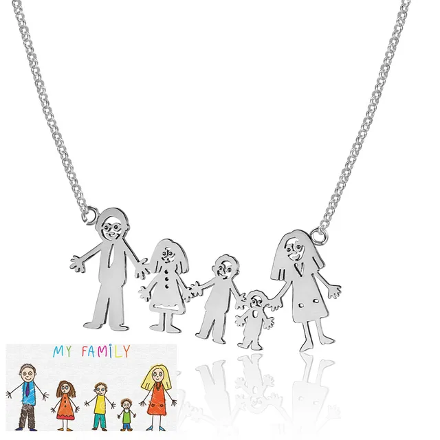 Amxiu Custom 925 Silver Jewelry DIY 2 7 Family Members Pendant