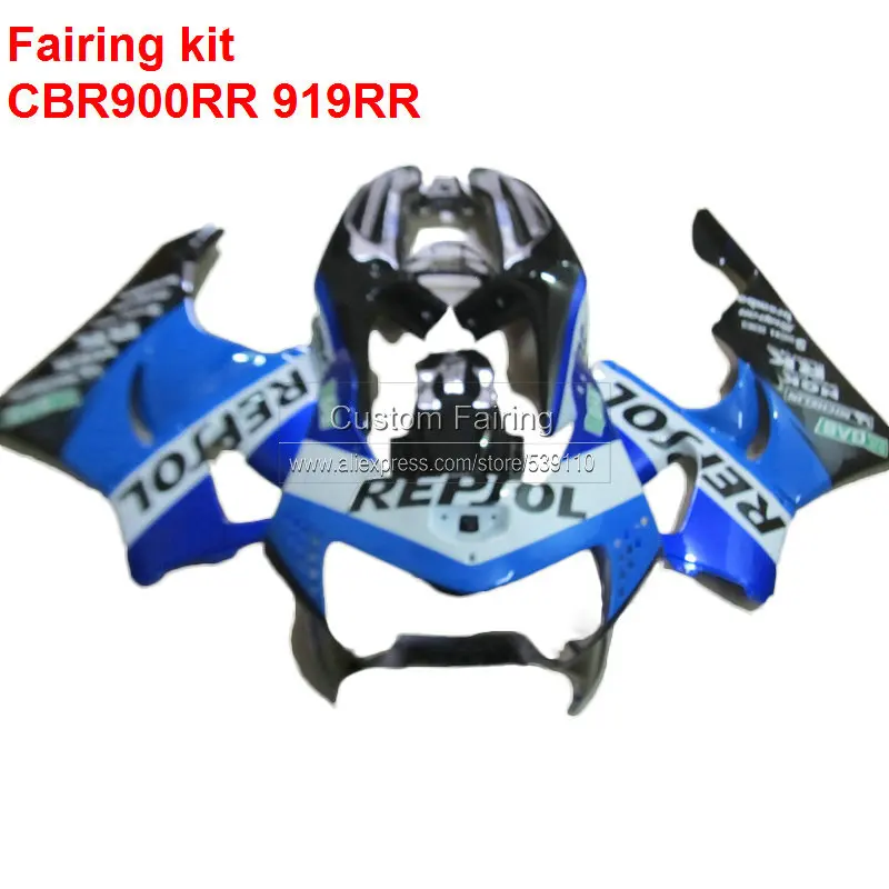 Обтекатель для HONDA cbr 900rr CBR919RR 1998 1999 98 99 (глянцевый черный) бесплатная доставка