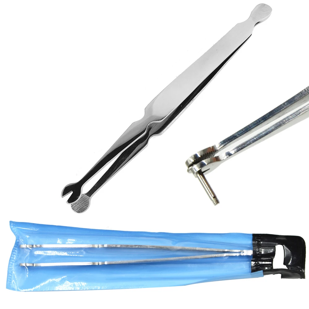 Stainless Steel 316l Labret Stem Holding Tweezers Clamp Forceps Lip