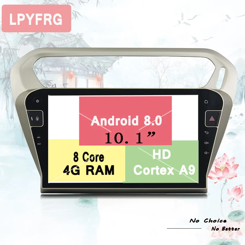 Sale 10.1" Android 9.0 Octa Core RAM 4GB Car DVD Player for Peugeot 301 for Citroen Elysee GPS navigation Radio BT WIFI Tape Recorder 5