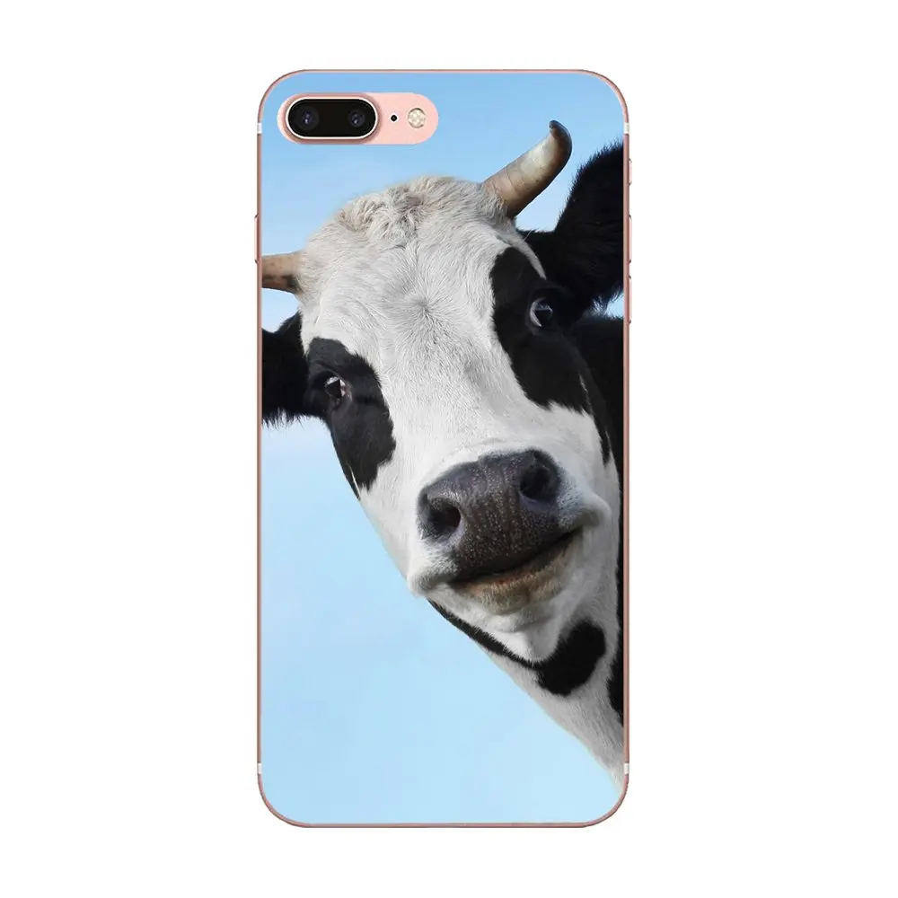 Белый черный Vache корова Мягкий индивидуальный рисунок для Apple iPhone 4 4s 5 5C 5S SE 6 S 7 8 Plus