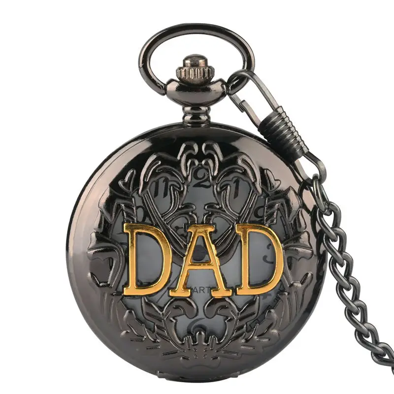 YISUYA DAD Pocket Watch Quartz Analog Steampunk Watch Necklace Chain Father's Day GIfts Men Clock fob watches montre de poche