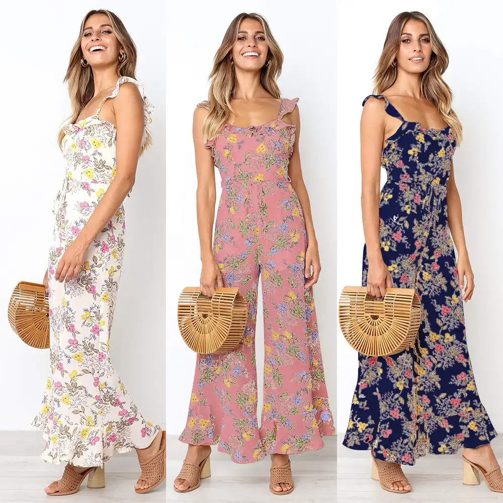 floral pantsuit romper