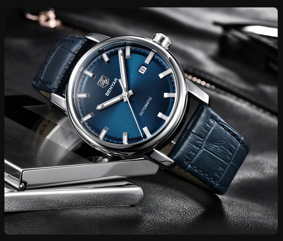 BENYAR новые деловые мужские механические часы водонепроницаемые из натуральной кожи брендовые Роскошные автоматические наручные часы Relogio Masculino