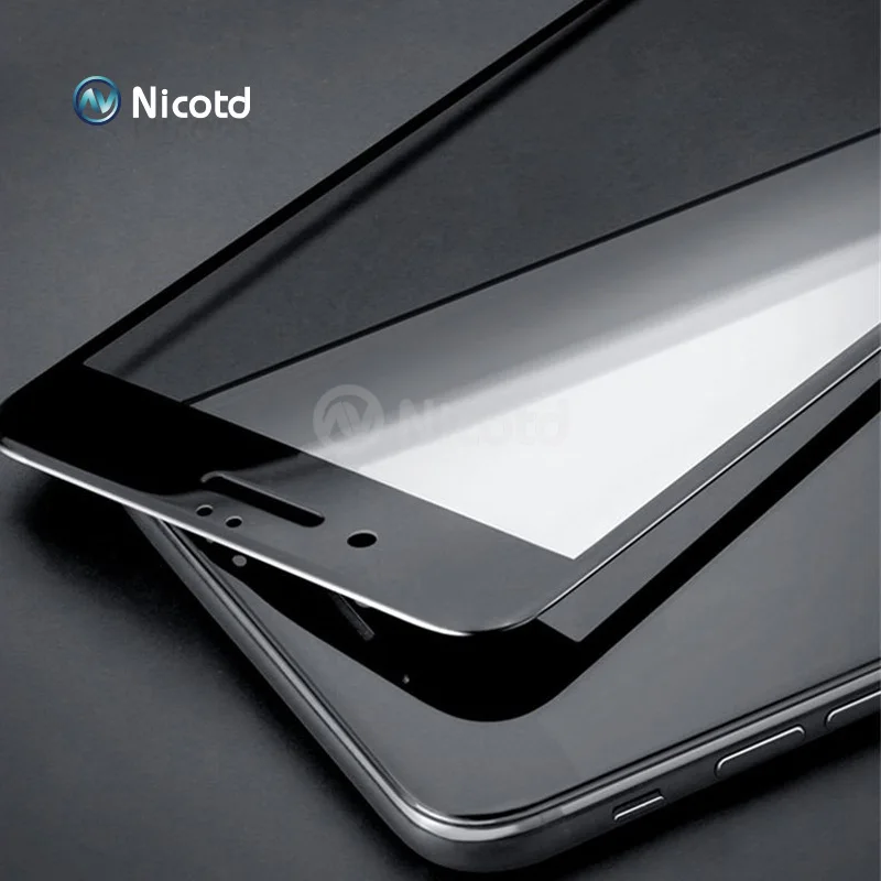 Nicott 10 шт./лот 3D изогнутое углеродное волокно мягкий край закаленное стекло для iPhone 6 6s Plus 3D полный экран протектор для iPhone 7 Plus