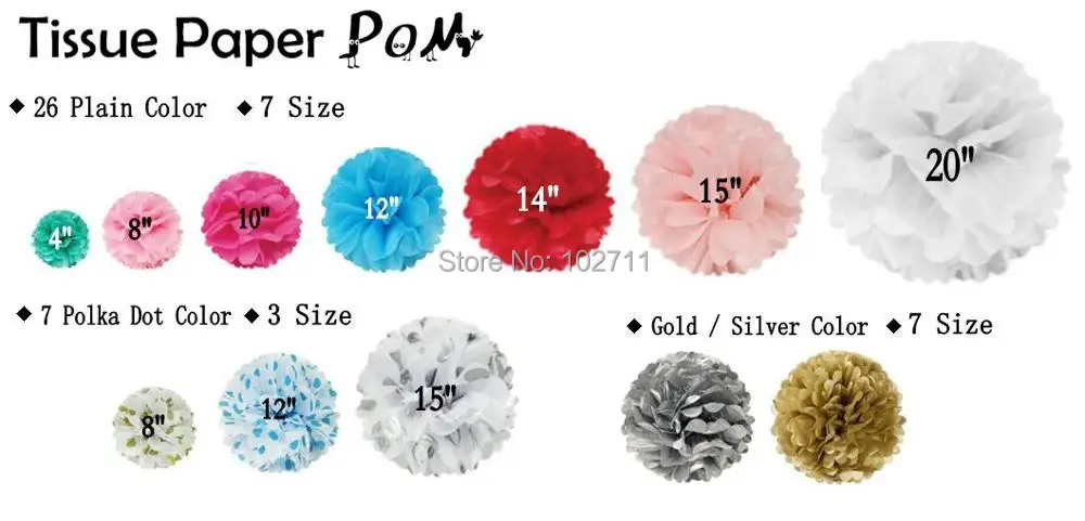 10x 6/'/' Seidenpapier Pompoms Pom Poms Flower Balls Fluffy Hochzeit Party Decor