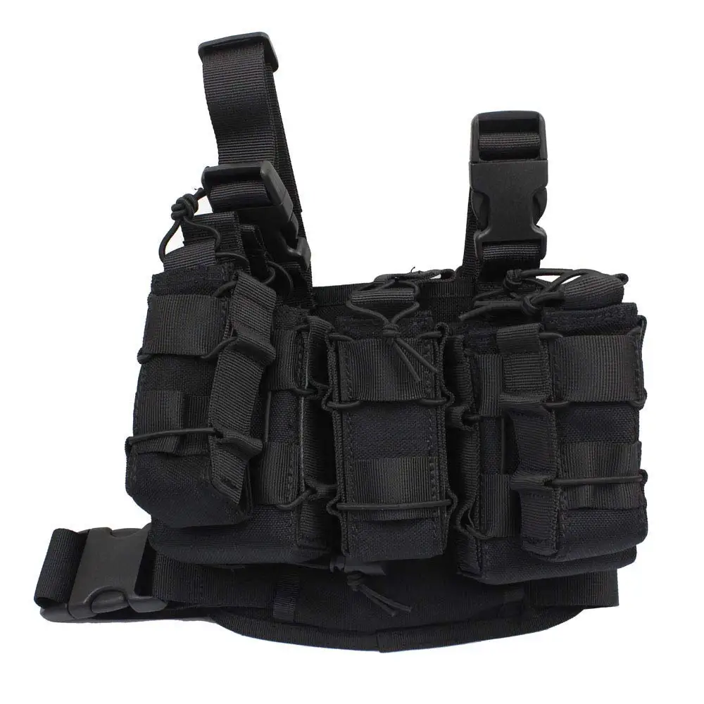 TTGTACTICAL Tactical Drop Leg Rig со съемным двойным штабелером Mag Pouch& 1 одиночный Mag Pouch, Molle Drop Leg Platform