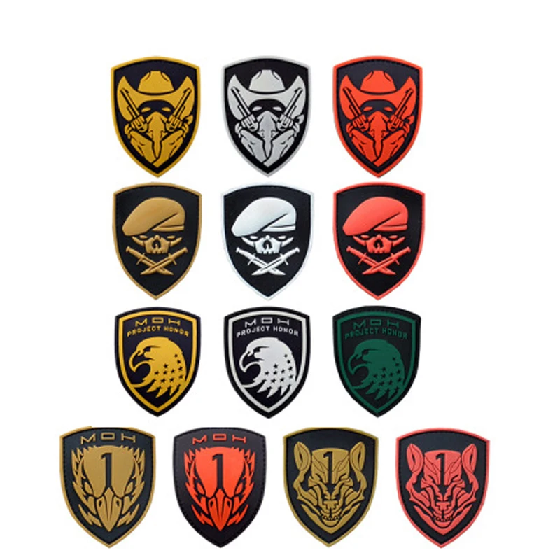 Medal-Of-Honor-MOH2010-patch-Hook-Loop-Noctilucent-pvc-rubber-Tactical-badges-for-cloth-Wolfpack-Project