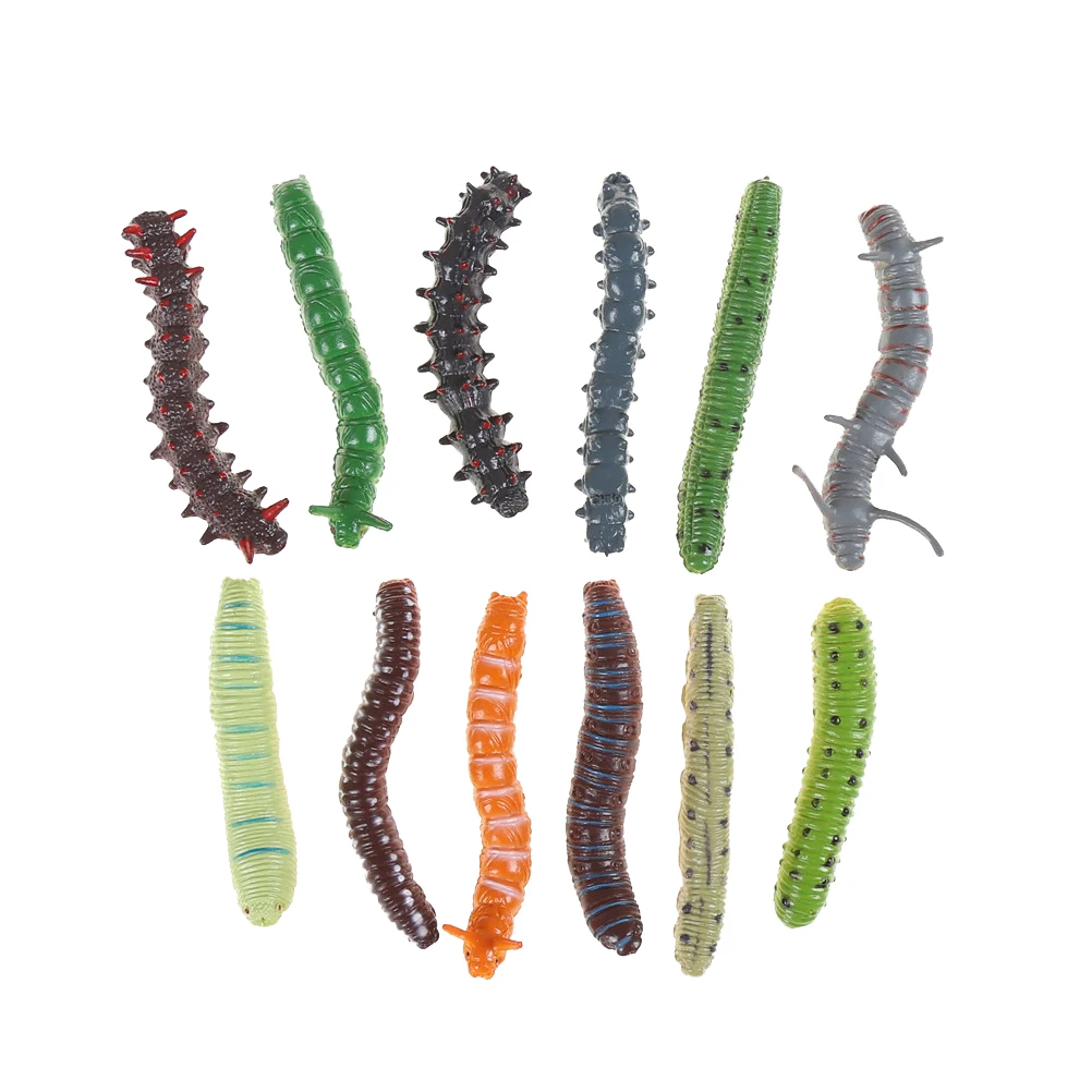 12Pcs/lot Maggot Vegetable Worm Gags & Practical Jokes Toy Props