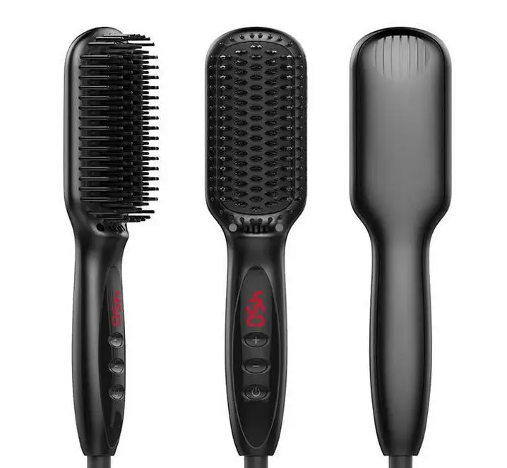 

Fast LCD Display Fast Hair Straightening Ionic Massage Hair Straightener Brush Woman Styling Tools Men's Beard Comb