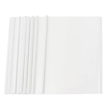 

10 Pcs white Plastic Sliding Bar File Folder for A4 Paper Report