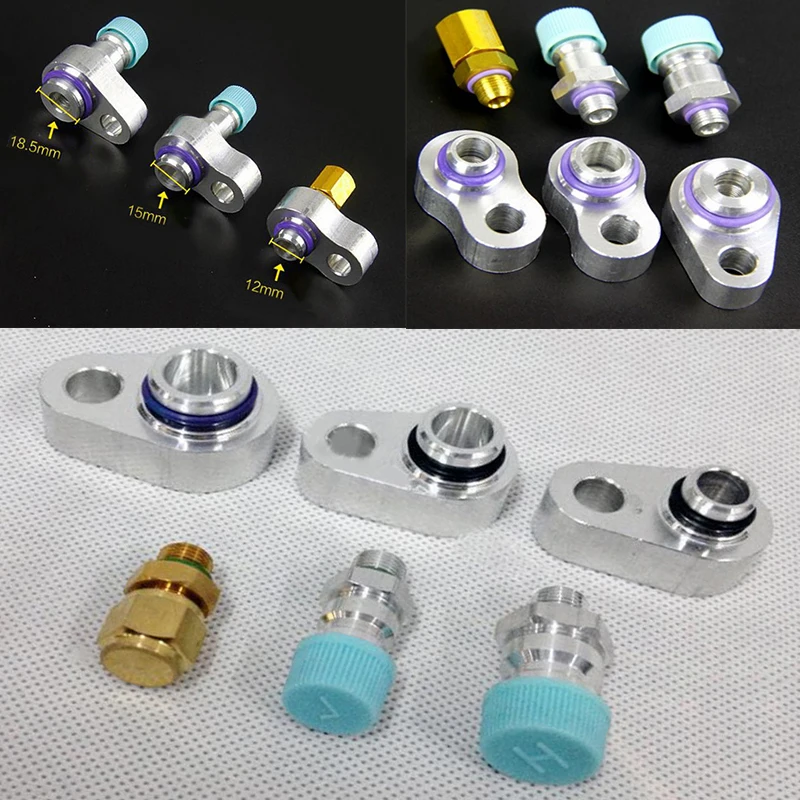 

High Quality For A/C Air Conditioning Compressor R12 Leak Test Block Off Fittings Kit 3/8'' 1/2'' 5/8''