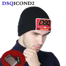 DSQICOND2 бренд Skullies шапочка Вышивка Лыжный Спорт Трикотажные Шапки прибытие Трикотажные DSQ зима Шапки Для мужчин Для женщин Канада капот Homme