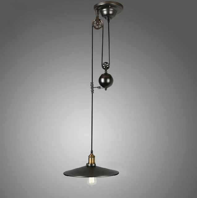 Vintage American Pendant Lights Rh Loft Pulley Adjule Vintage American Pendant Lights Rh Loft Pulley Adjule Wire Retractable Bar Hanglamp Lamp Light Fixtures E27