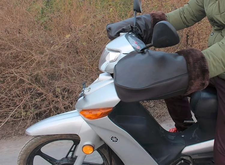 Зимние теплые Мотоциклетные Перчатки со светоотражающей полоской, ветрозащитные водонепроницаемые теплые мотоциклетные ручки
