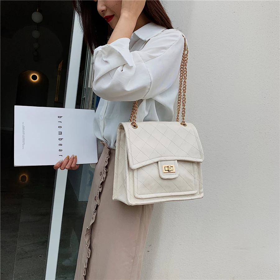High Quality Women Pu Leather Messenger Bags Fashion Designer Chain Ladies Shoulder Bag Luxury New Casual Female Crossbody Bags