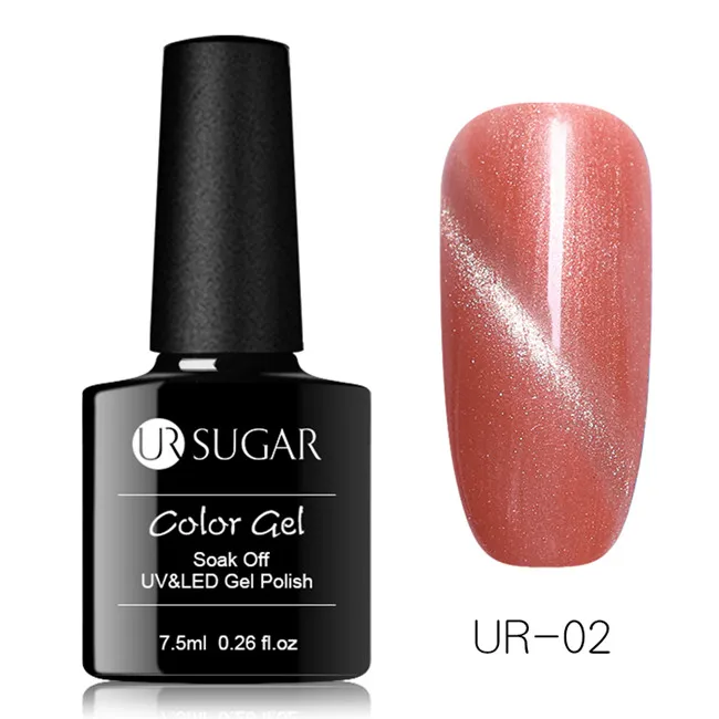UR-02 Ur Sugar 7,5 мл кошачий 3D Гель-лак для глаз розовое золото Магнитный Гель-лак Полупостоянный замачиваемый УФ-Гель-лак для ногтей гель-арт для ногтей - Цвет: UR-02