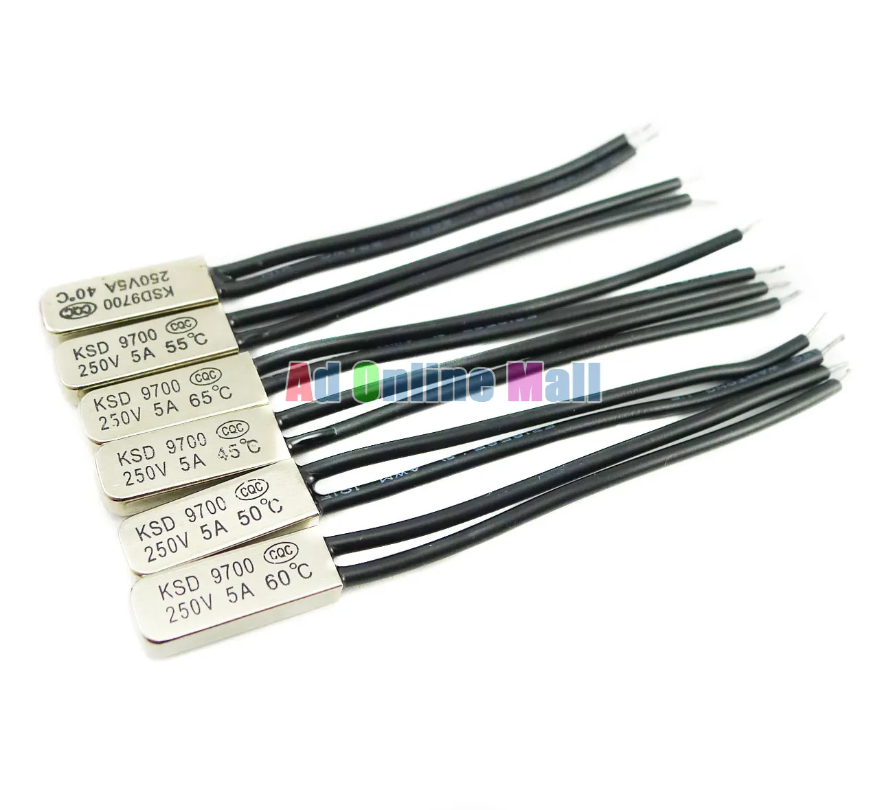 

6PCS/LOT KSD9700 5A250V 40,45,50,55,60,65 Degree Celsius (N.C.) Thermostat Kit Temperature Switch
