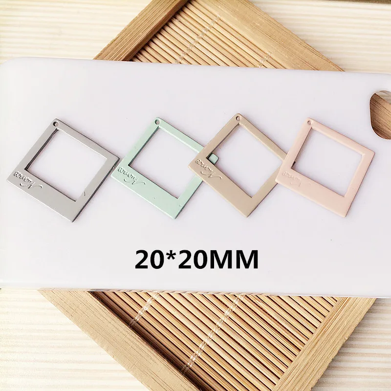 DIY ювелирные серьги Кулон Аксессуар 50 шт./лот сплава спрей живописи Геометрия квадрат Форма Металл очаровательные модные