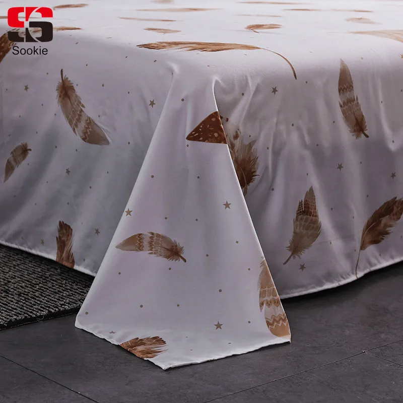

Sookie Bed Sheet Cartoon Geometric Pattern Flat Sheet Solid Bed Mattress Covers king queen twin size Bed Spread for Boy Girl