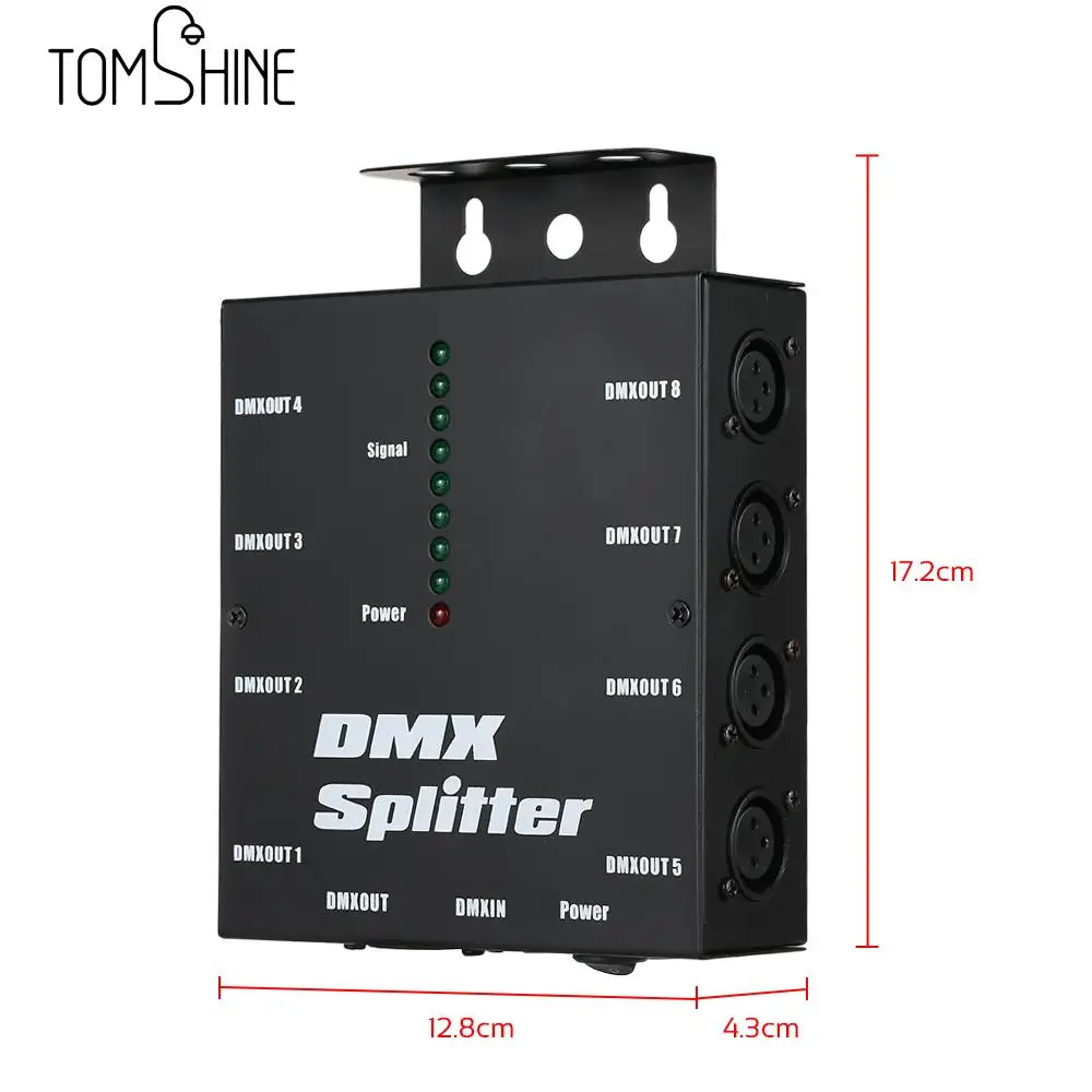 DMX512 светильник сценический светильник s разделитель усилителя сигнала 8 способ DMX Дистрибьютор KTV сценический светильник усилитель сигнала UK/US/EU штекер