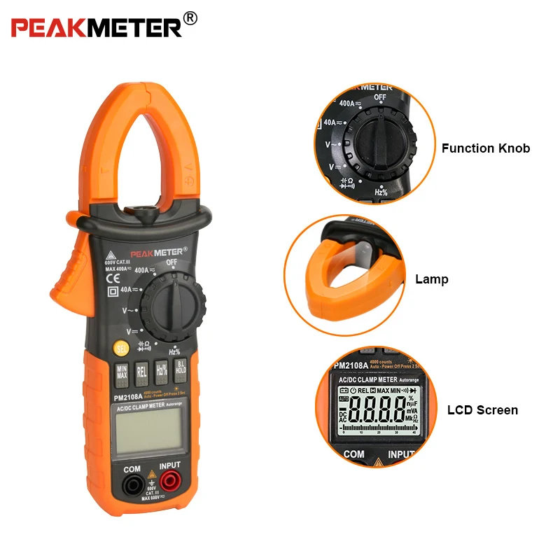 PEAKMETER PM2108A цифровой измеритель напряжения переменного тока постоянного 4000