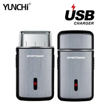 Поршневая Бритва для мужчин с триммером храма крошечные и портативные USB перезаряжаемые батареи Водонепроницаемый