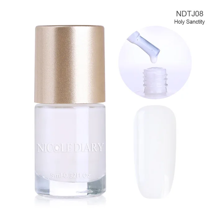 NICOLE DIARY 9ml Nail Polish Chameleon Metallic Jelly Holographic Polish Shiny Flakies Sequins Manicure Nail Art Lacquer Varnish - Цвет: Jelly NDTJ08