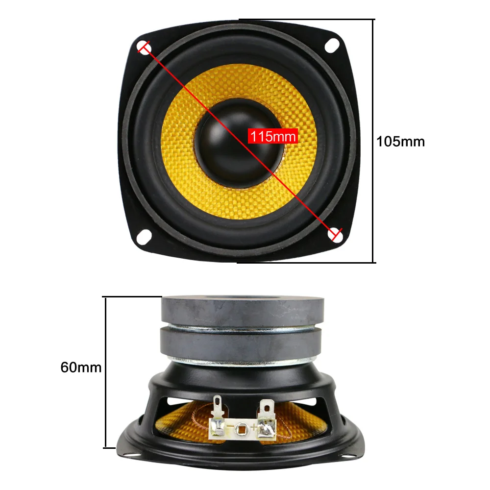 GHXAMP 4 дюймовая Колонка сабвуфер 4ohm 20 W нч динамик глубокий бас длинный ход двойная