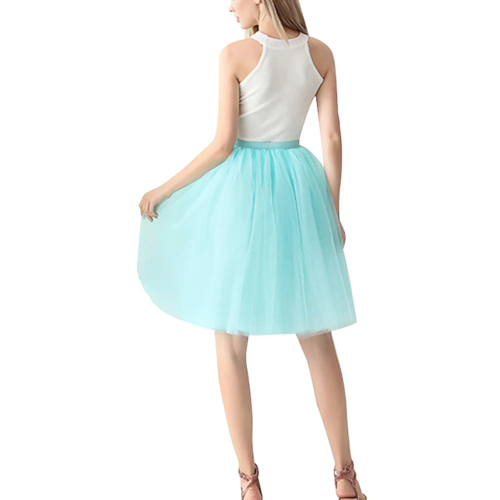 Ice Blue Модные женские тюлевые однотонные юбки плиссированные простые плиссированные юбки для выпускного вечера вечерние GM - Цвет: Ice Blue