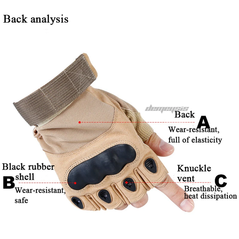 Тактические перчатки без пальцев военные армейские перчатки для пейнтбола страйкбол боевые с твердыми костяшками перчатки для мужчин