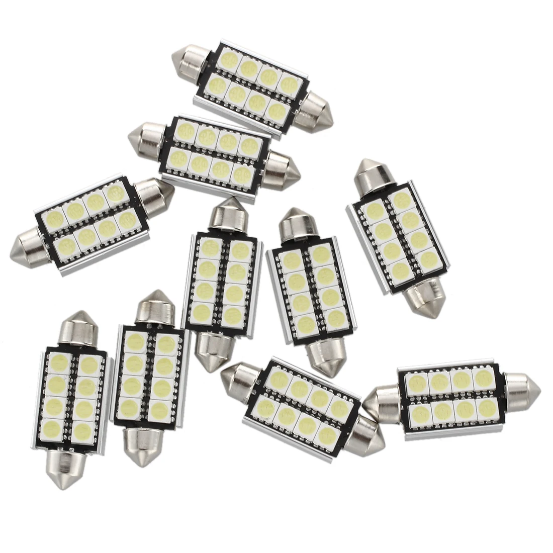 10 x Белый 8 SMD светодиодный CANBUS гирлянда Интерьер купольная лампа светильник 43 мм