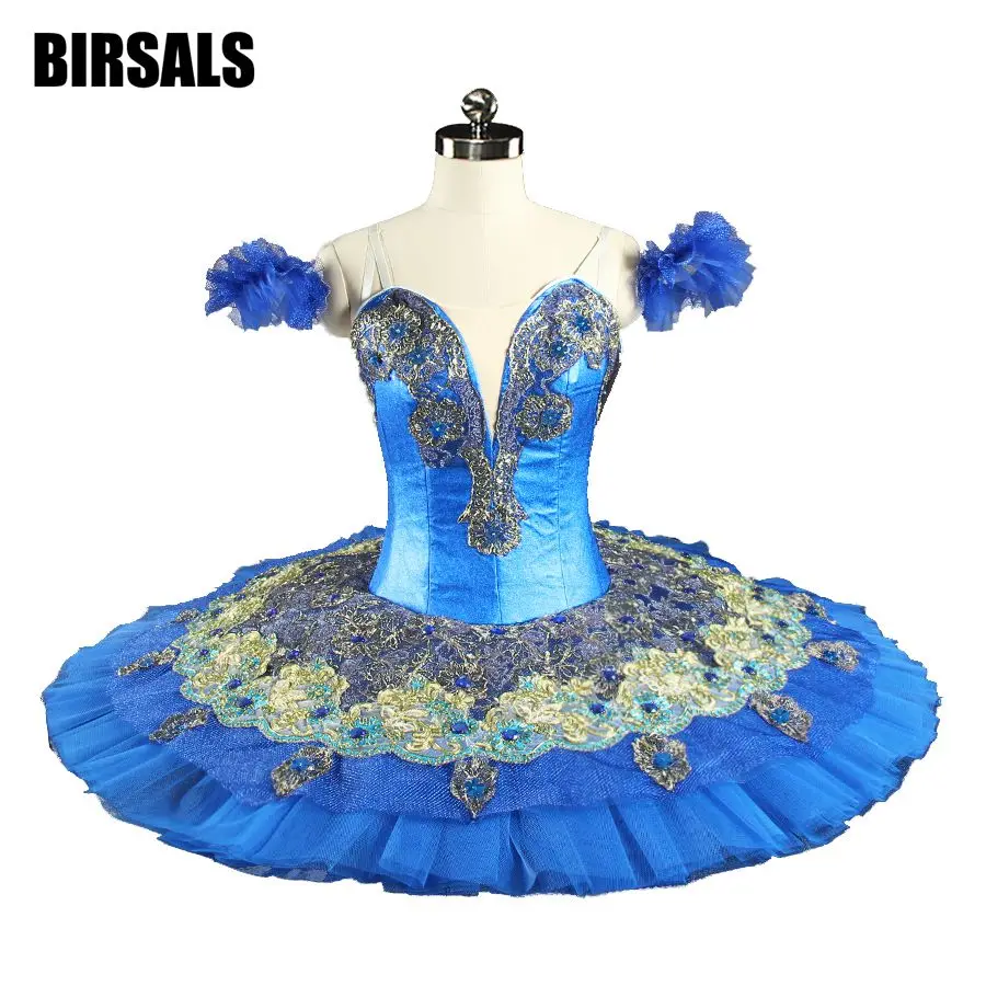 Women Blue Bird Professional Ballet Tutus Girls Gold Classical Ballet Tutu Adult Ballet Stage Costumes La Fille du PharaonBT8981