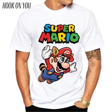 Для мужчин модные T рубашка хипстер печатных футболки топы с короткими рукавами с Супер Марио, с рисунком периодической таблицы мышцы SuperMario плеер