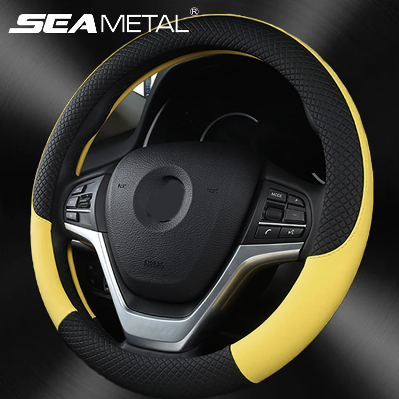 

Universal New Steering Wheel Cover Breathable Artificial Leather Car Steering-Wheel Cover Fabric Braid Auto interior Accessories