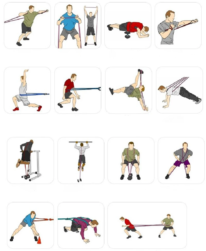 Двухцветные Эспандеры для подтягивания, поддерживающие ленту, петля для подтягивания, растягивания, упражнений, унисекс, Резиновая, для фитнеса, гимнастики, упражнений