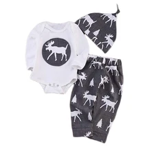 SY210 baby rompers set 2018 Autumn Children s Clothing Christmas overalls pants hat 2 pcs Baby