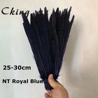 NT Royal Blue Cking 100 шт./лот Белый отбеленные хвостовые перья охотничьего фазана перо 25-30 см, 10-12 дюймов Алмазный фазан перья фазана карнавальный ремесло - Цвет: NT Royal Blue
