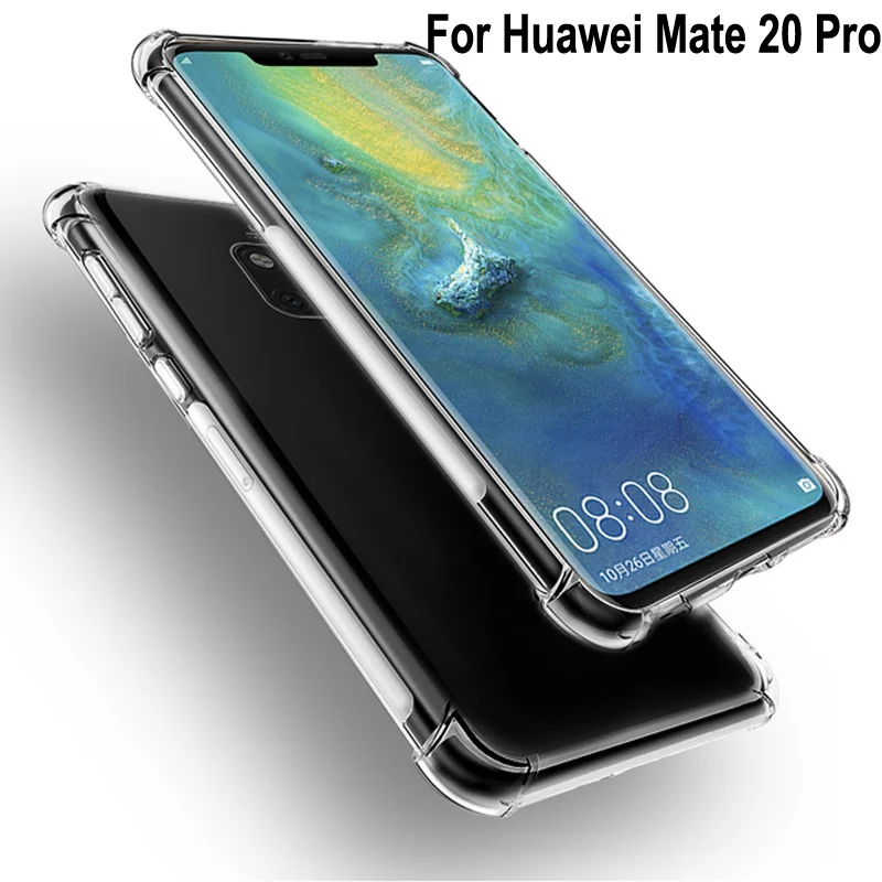 Чехол для смартфона Huawei Mate 20 Pro Мягкий Прозрачный ТПУ подушка безопасности
