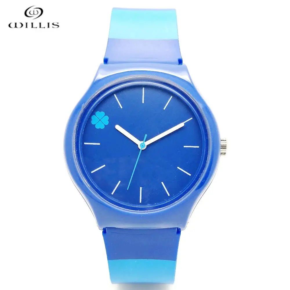 WILLIS наручные часы женские кварцевые часы женские Брендовые Часы наручные часы четырехлистный клевер дизайн водонепроницаемые спортивные часы для женщин - Цвет: Light blue