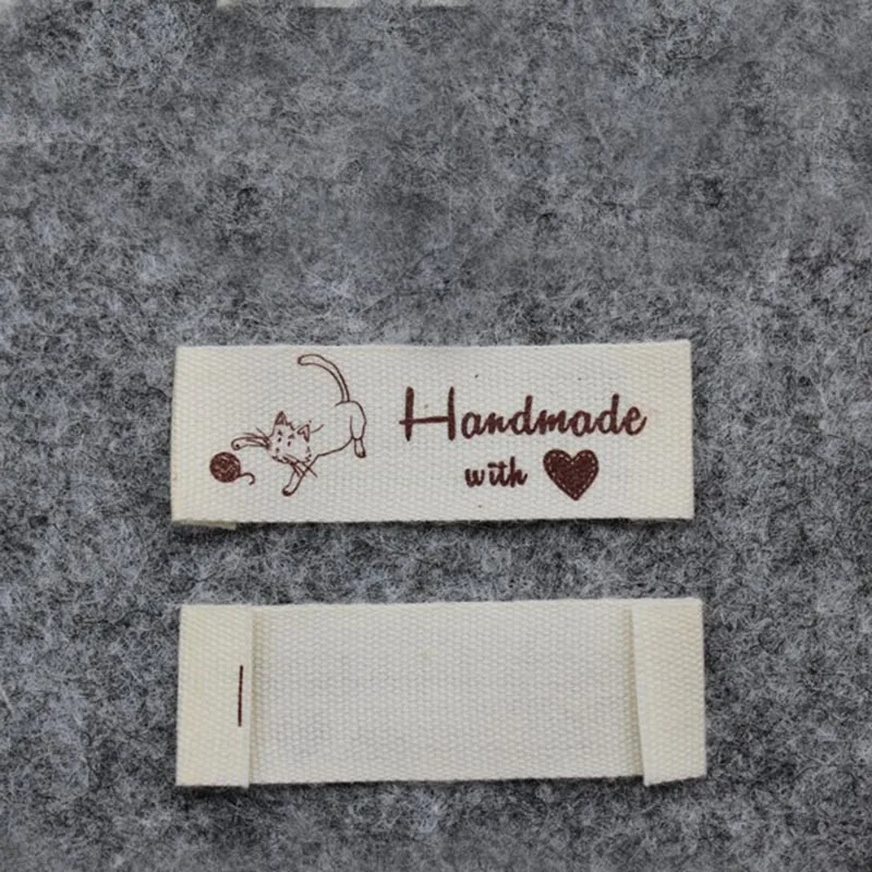 

Free Shipping High Quality children cotton label in stock DIY label with handmade with love garment labels
